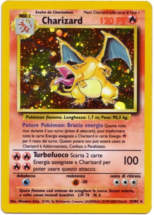 Charizard 004/102 — Set Base (Italian Pokémon TCG card)