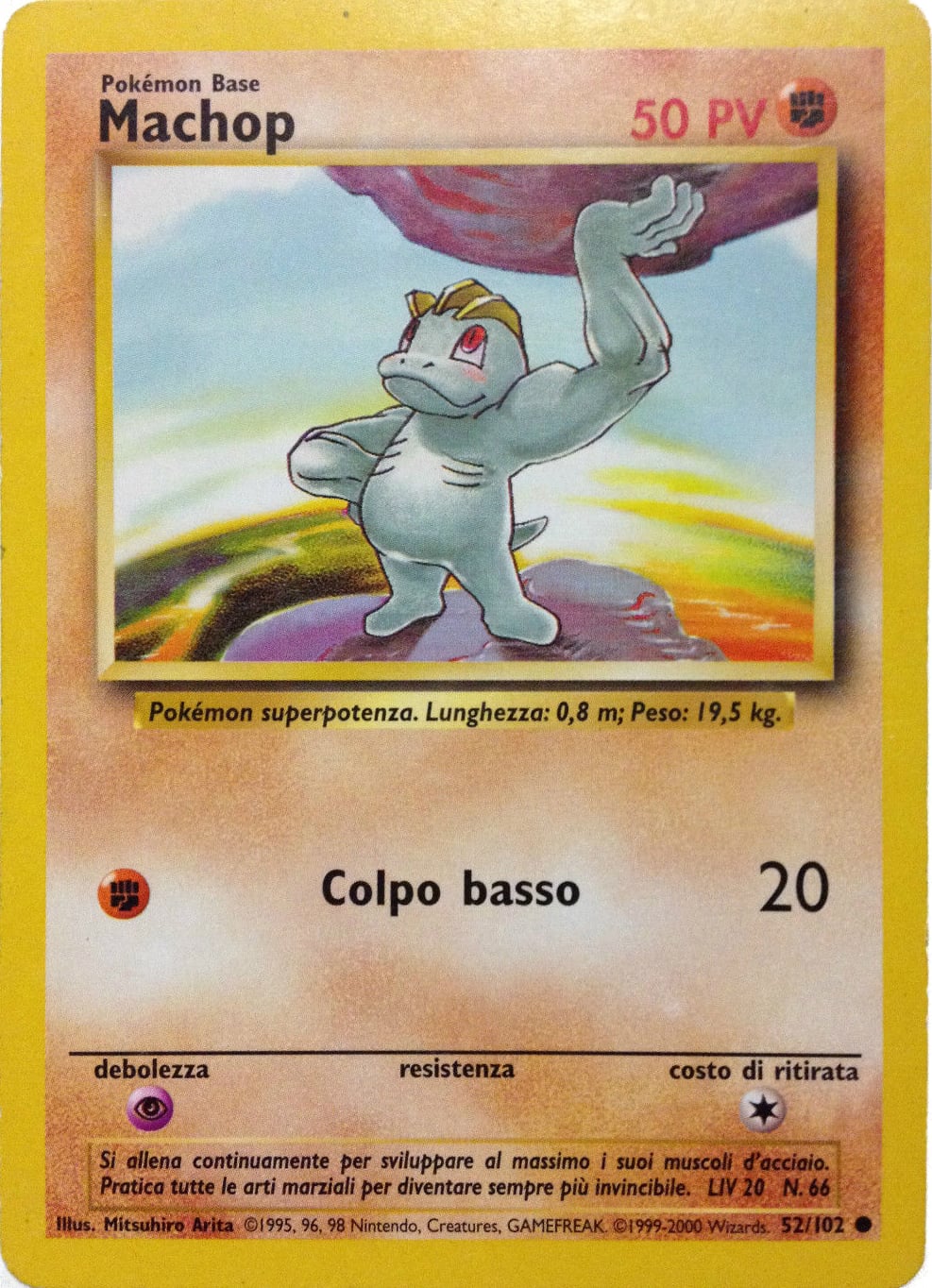 Machop 052/102 — Base Set (Italian Pokémon TCG card)