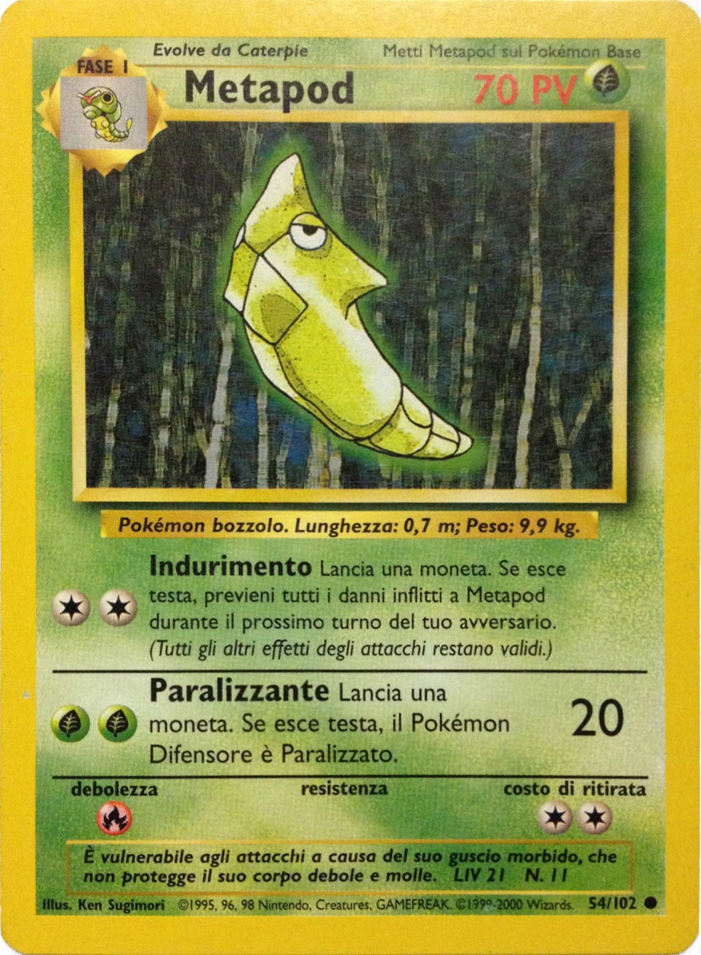 Metapod 054/102 — Base Set (Italian Pokémon TCG card)