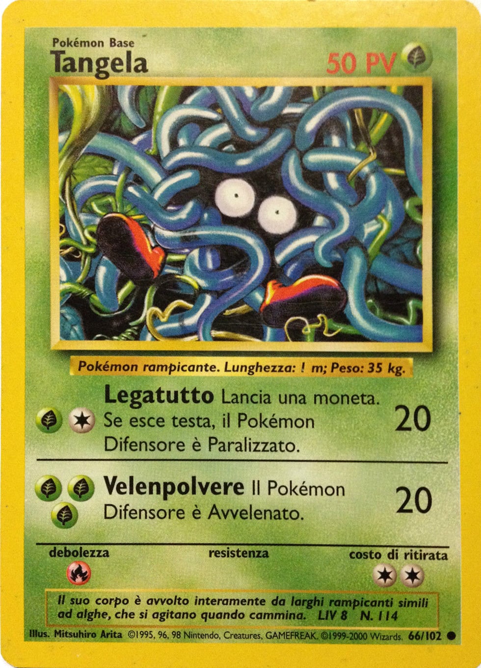 Tangela 066/102 — Base Set (Italian Pokémon TCG card)