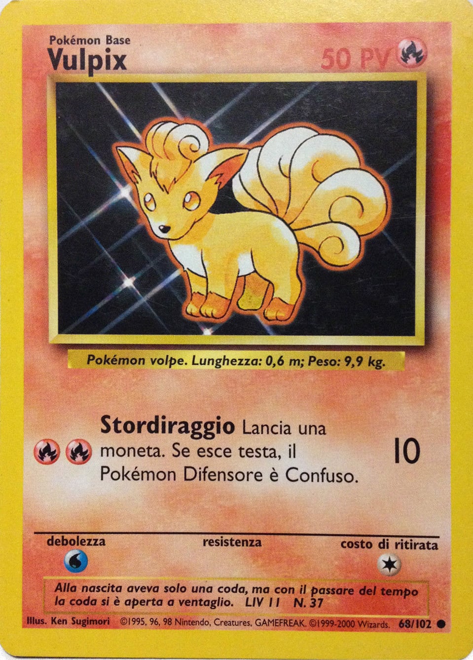 Vulpix 068/102 — Base Set (Italian Pokémon TCG card)
