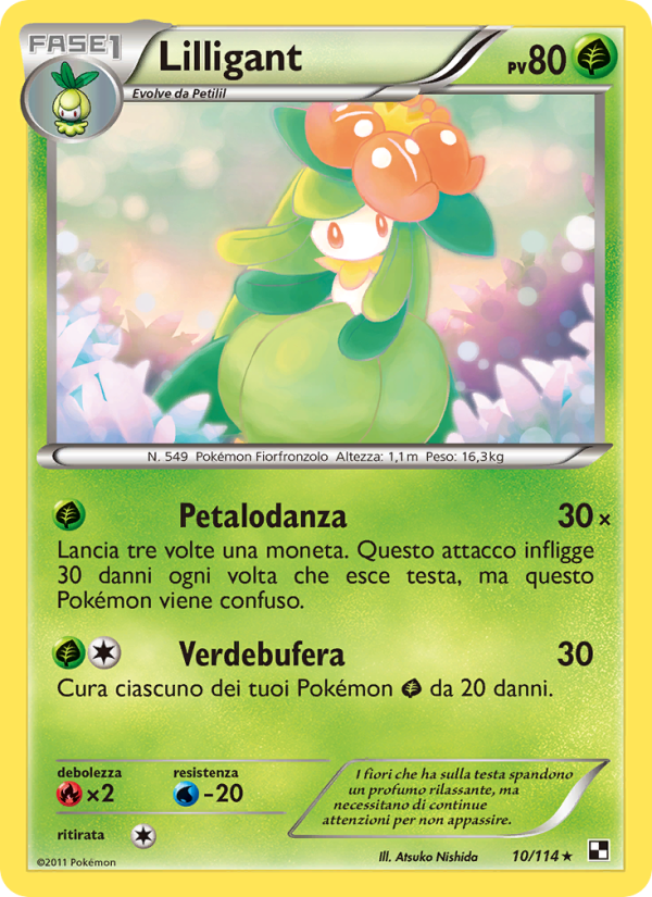 Lilligant 010/115 — Nero e Bianco (Italian Pokémon TCG card)
