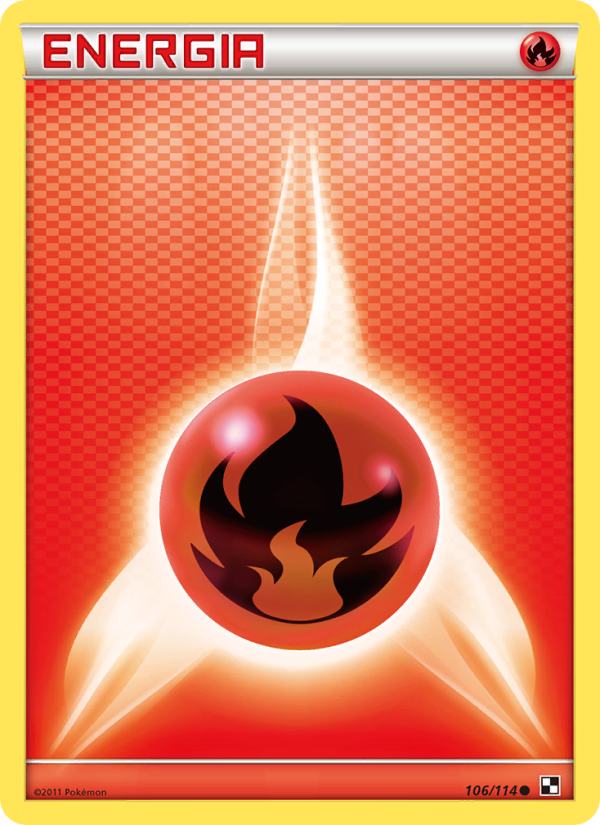 Energia Fuoco 106/115 — Nero e Bianco (Italian Pokémon TCG card)