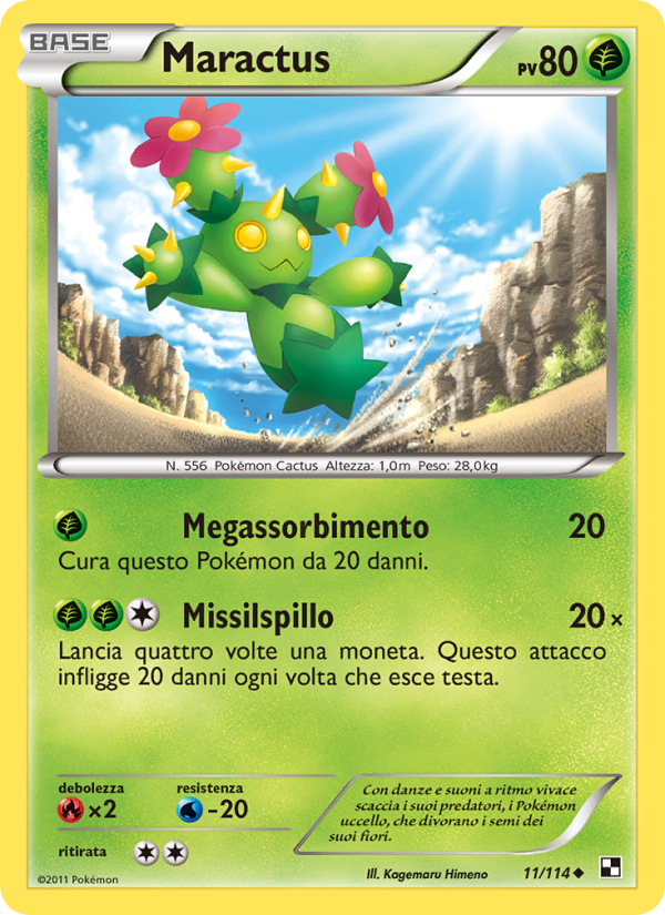 Maractus 011/115 — Nero e Bianco (Italian Pokémon TCG card)