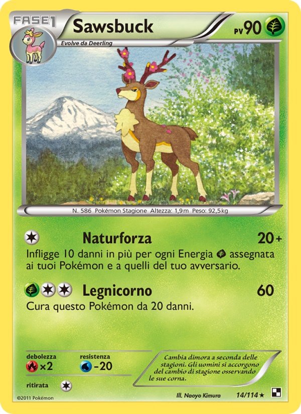 Sawsbuck 014/115 — Nero e Bianco (Italian Pokémon TCG card)