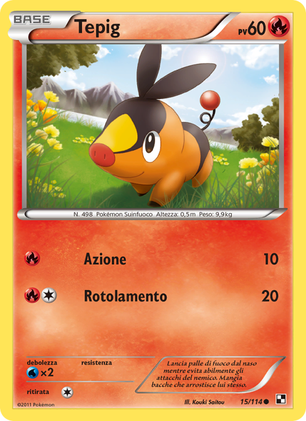 Tepig 015/115 — Nero e Bianco (Italian Pokémon TCG card)