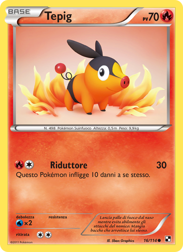 Tepig 016/115 — Nero e Bianco (Italian Pokémon TCG card)