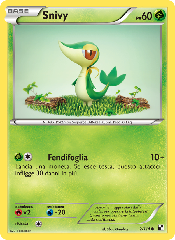 Snivy 002/115 — Nero e Bianco (Italian Pokémon TCG card)