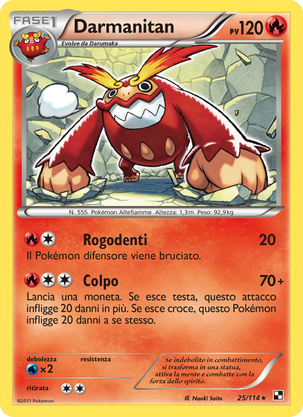 Darmanitan 025/115 — Nero e Bianco (Italian Pokémon TCG card)