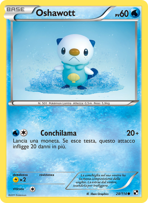 Oshawott 028/115 — Nero e Bianco (Italian Pokémon TCG card)