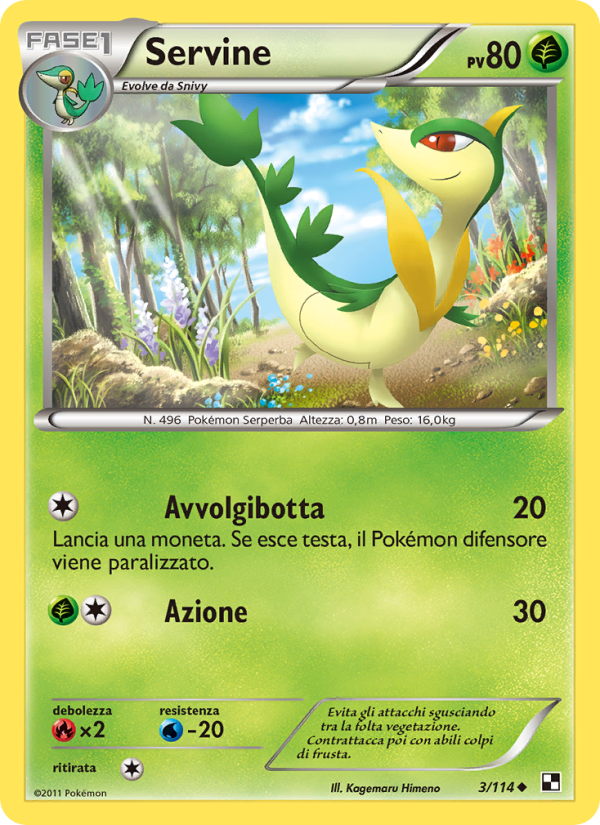 Servine 003/115 — Nero e Bianco (Italian Pokémon TCG card)