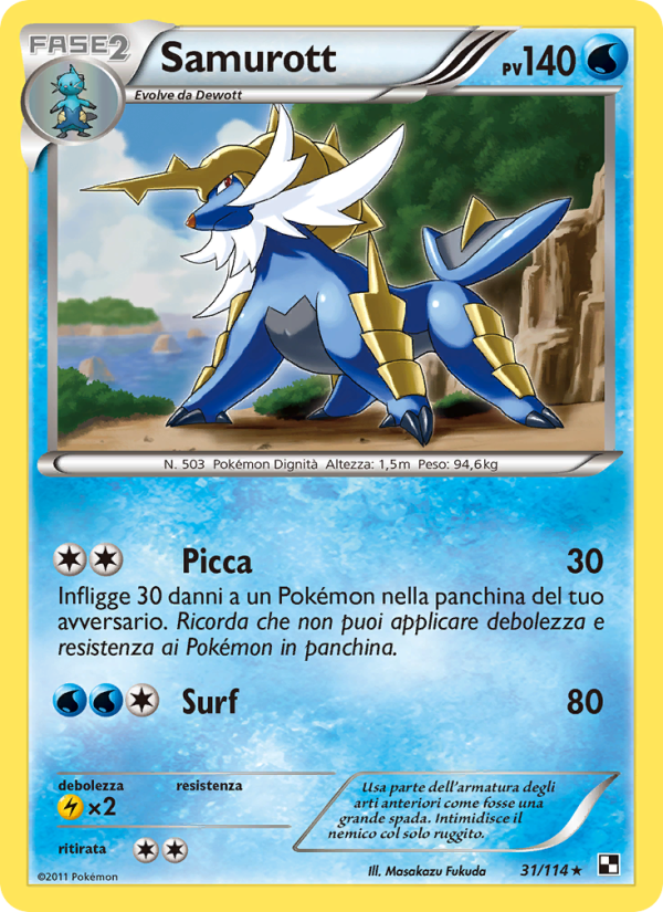 Samurott 031/115 — Nero e Bianco (Italian Pokémon TCG card)