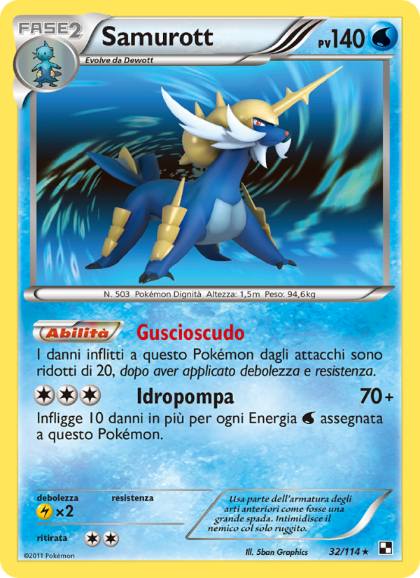 Samurott 032/115 — Nero e Bianco (Italian Pokémon TCG card)