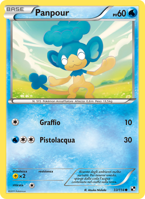 Panpour 033/115 — Nero e Bianco (Italian Pokémon TCG card)