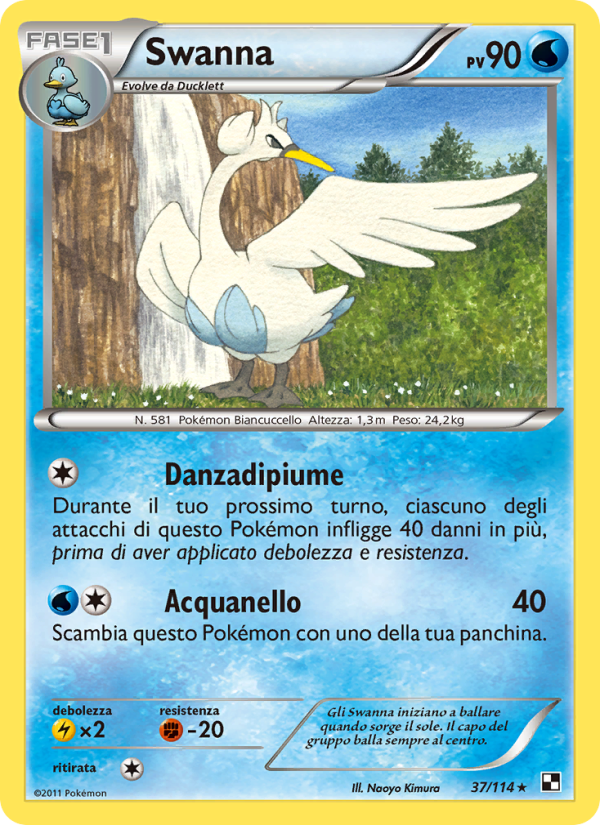 Swanna 037/115 — Nero e Bianco (Italian Pokémon TCG card)