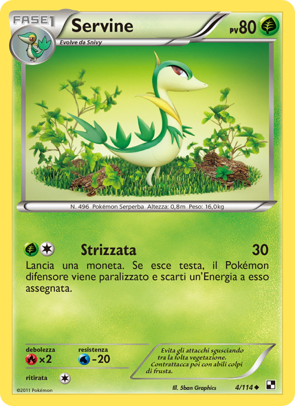 Servine 004/115 — Nero e Bianco (Italian Pokémon TCG card)