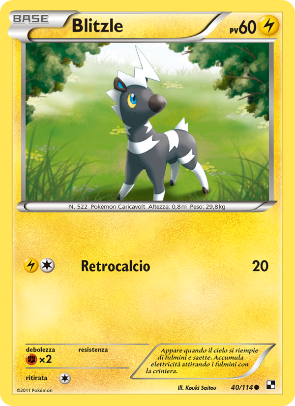 Blitzle 040/115 — Nero e Bianco (Italian Pokémon TCG card)