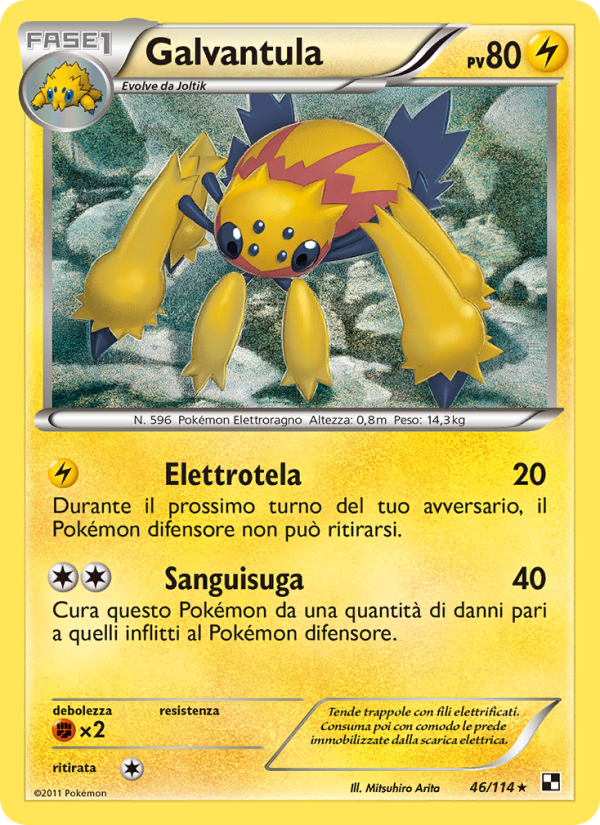 Galvantula 046/115 — Nero e Bianco (Italian Pokémon TCG card)