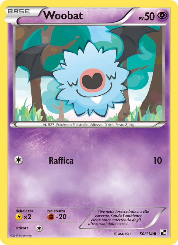 Woobat 050/115 — Nero e Bianco (Italian Pokémon TCG card)
