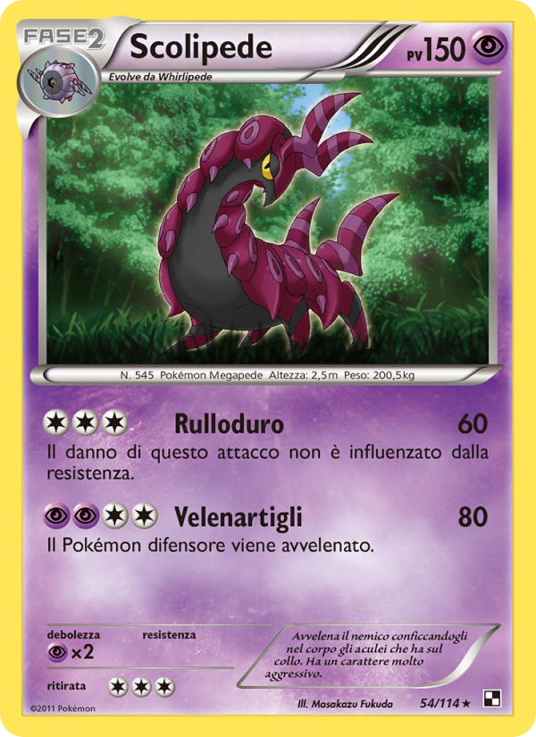 Scolipede 054/115 — Nero e Bianco (Italian Pokémon TCG card)