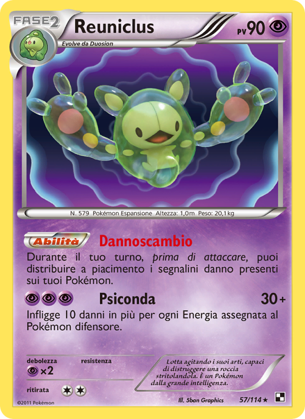 Reuniclus 057/115 — Nero e Bianco (Italian Pokémon TCG card)
