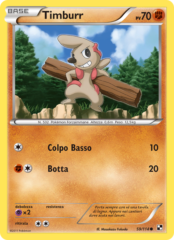 Timburr 059/115 — Nero e Bianco (Italian Pokémon TCG card)