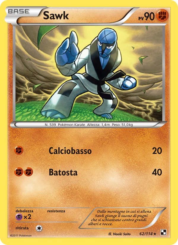 Sawk 062/115 — Nero e Bianco (Italian Pokémon TCG card)
