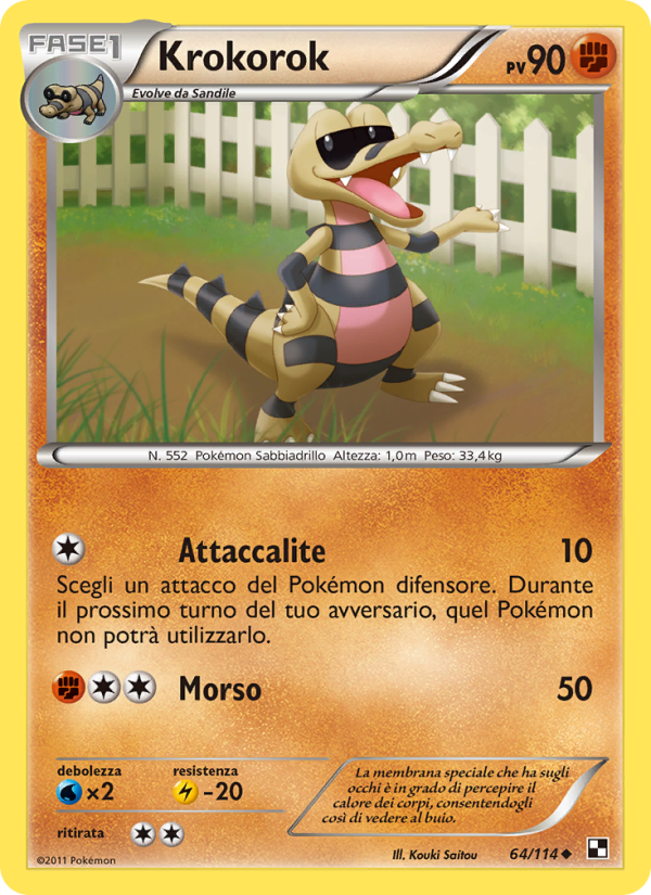Krokorok 064/115 — Nero e Bianco (Italian Pokémon TCG card)