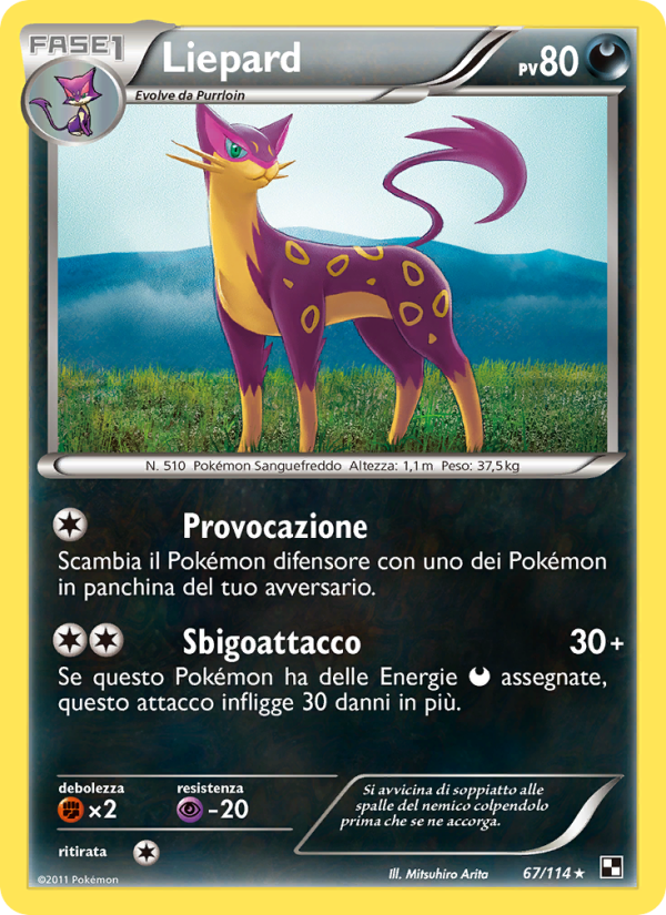 Liepard 067/115 — Nero e Bianco (Italian Pokémon TCG card)
