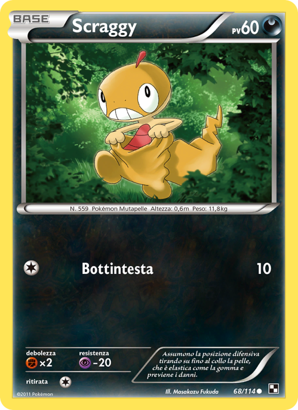 Scraggy 068/115 — Nero e Bianco (Italian Pokémon TCG card)
