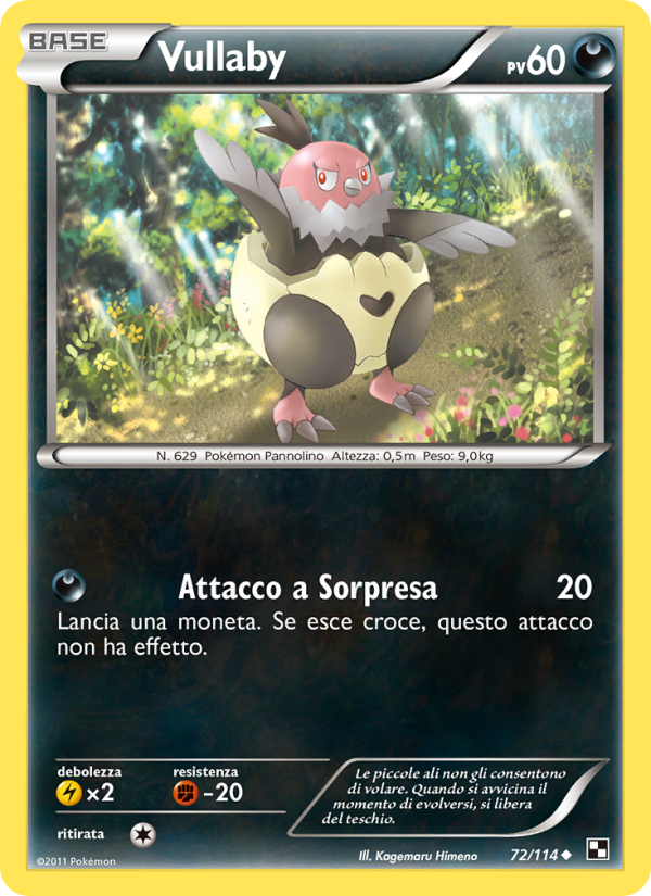 Vullaby 072/115 — Nero e Bianco (Italian Pokémon TCG card)