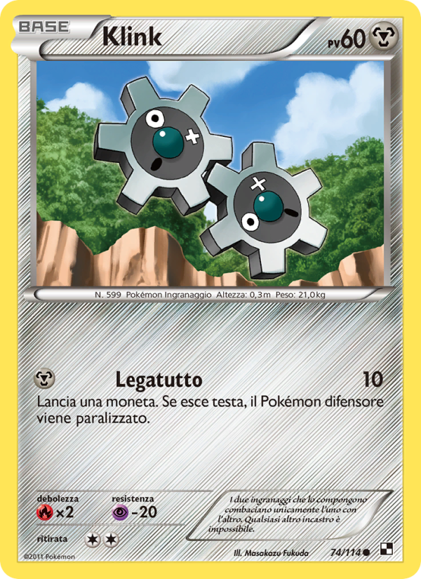 Klink 074/115 — Nero e Bianco (Italian Pokémon TCG card)
