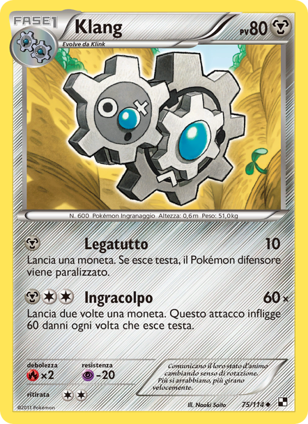 Klang 075/115 — Nero e Bianco (Italian Pokémon TCG card)