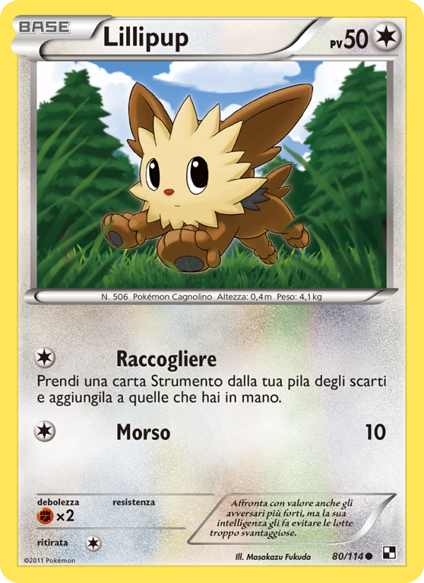 Lillipup 080/115 — Nero e Bianco (Italian Pokémon TCG card)