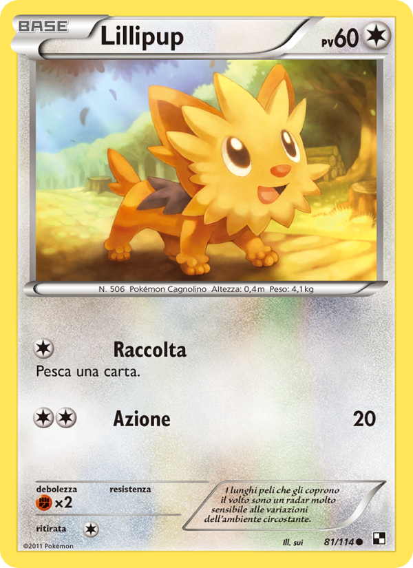 Lillipup 081/115 — Nero e Bianco (Italian Pokémon TCG card)