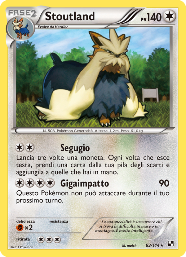 Stoutland 083/115 — Nero e Bianco (Italian Pokémon TCG card)