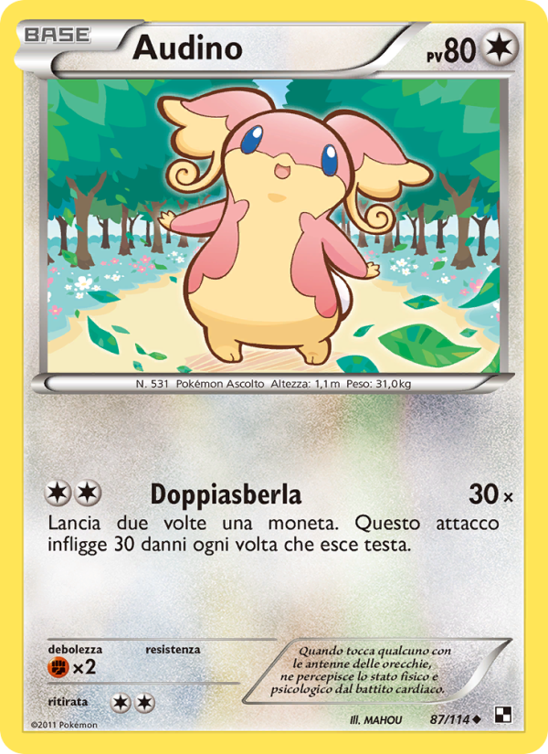 Audino 087/115 — Nero e Bianco (Italian Pokémon TCG card)