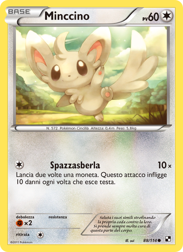 Minccino 088/115 — Nero e Bianco (Italian Pokémon TCG card)