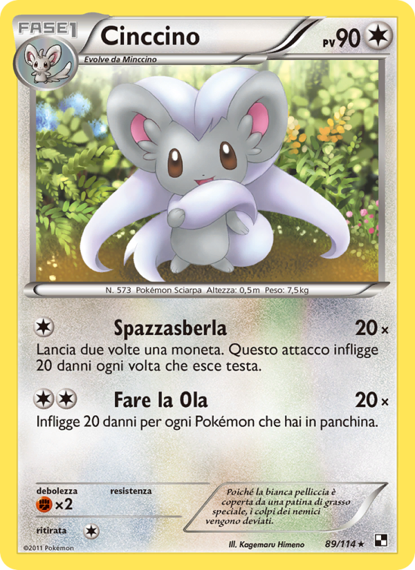 Cinccino 089/115 — Nero e Bianco (Italian Pokémon TCG card)
