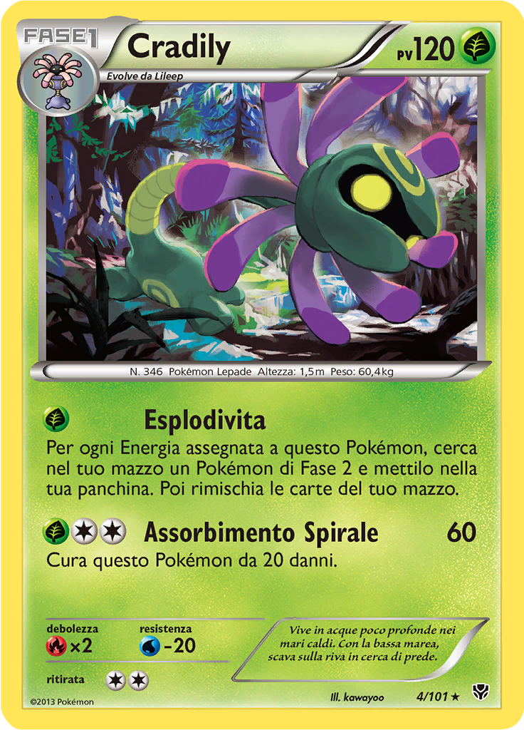 Cradily 4/101 — Esplosione Plasma (Italian Pokémon TCG card)