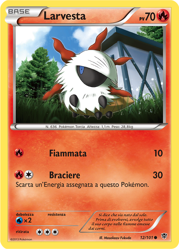 Larvesta 12/101 — Esplosione Plasma (Italian Pokémon TCG card)