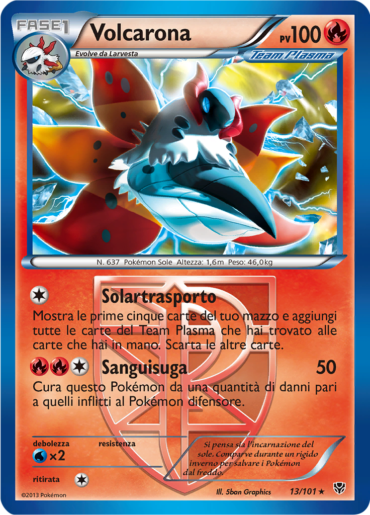 Volcarona 13/101 — Esplosione Plasma (Italian Pokémon TCG card)