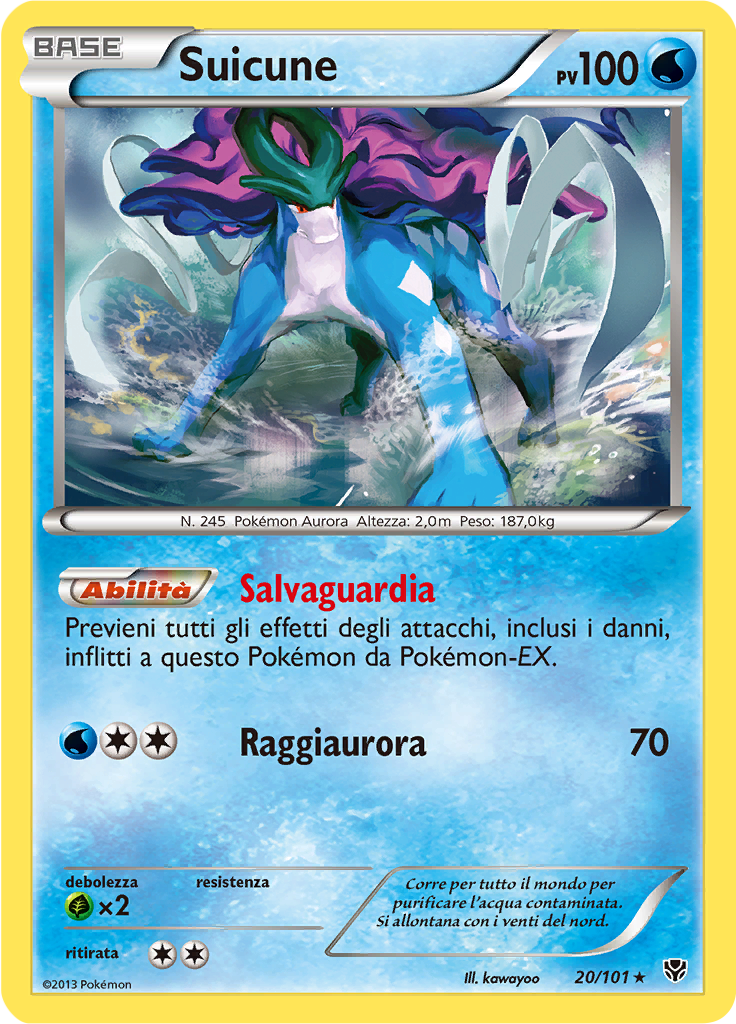 Suicune 20/101 — Esplosione Plasma (Italian Pokémon TCG card)