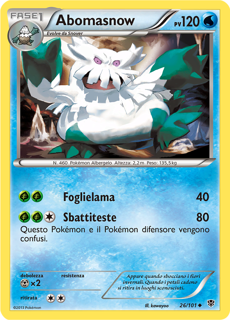Abomasnow 26/101 — Esplosione Plasma (Italian Pokémon TCG card)