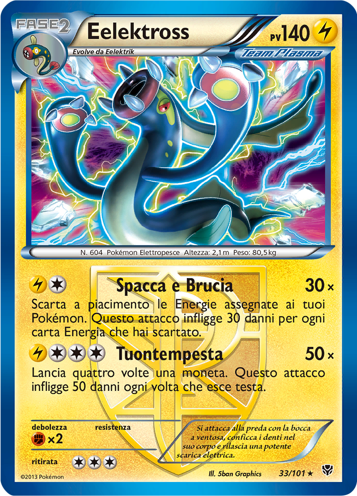 Eelektross 33/101 — Esplosione Plasma (Italian Pokémon TCG card)