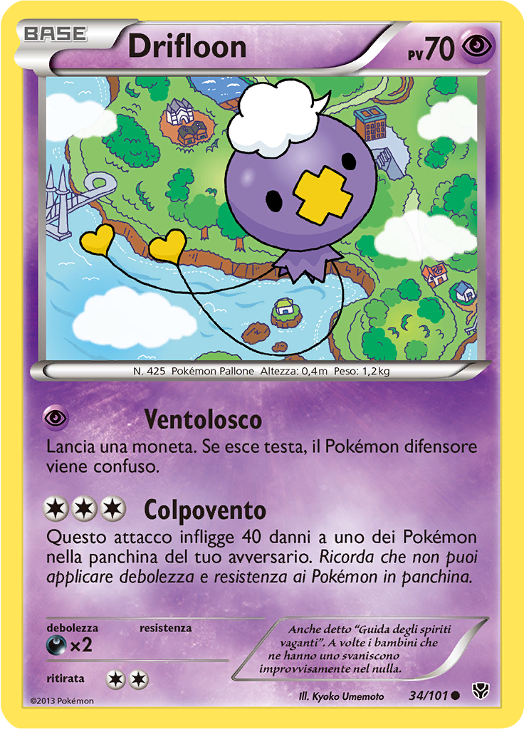 Drifloon 34/101 — Esplosione Plasma (Italian Pokémon TCG card)