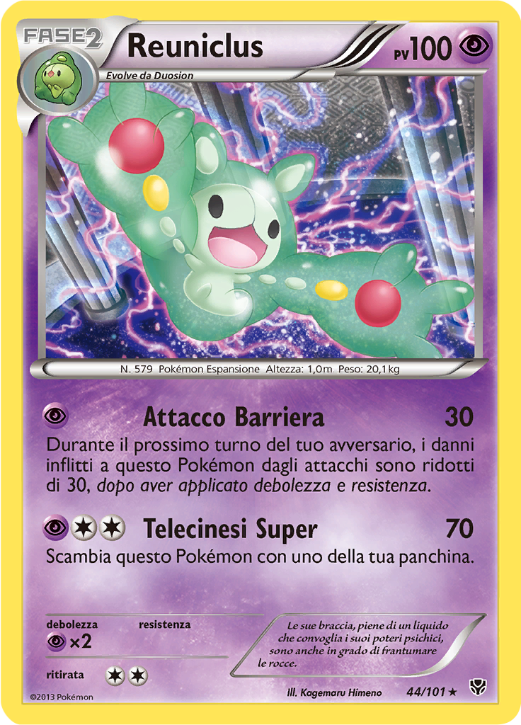Reuniclus 44/101 — Esplosione Plasma (Italian Pokémon TCG card)