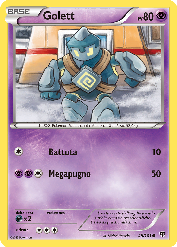 Golett 45/101 — Esplosione Plasma (Italian Pokémon TCG card)