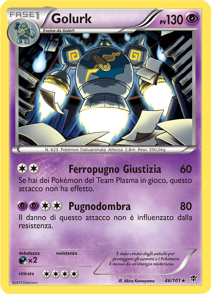 Golurk 46/101 — Esplosione Plasma (Italian Pokémon TCG card)