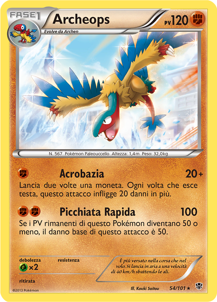 Archeops 54/101 — Esplosione Plasma (Italian Pokémon TCG card)